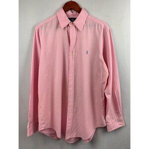 Ralph Lauren Mens Pink Classic Fit Button-Down Shirt